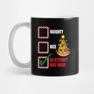 Naughty or Nice Christmas Pizza Tree Mug